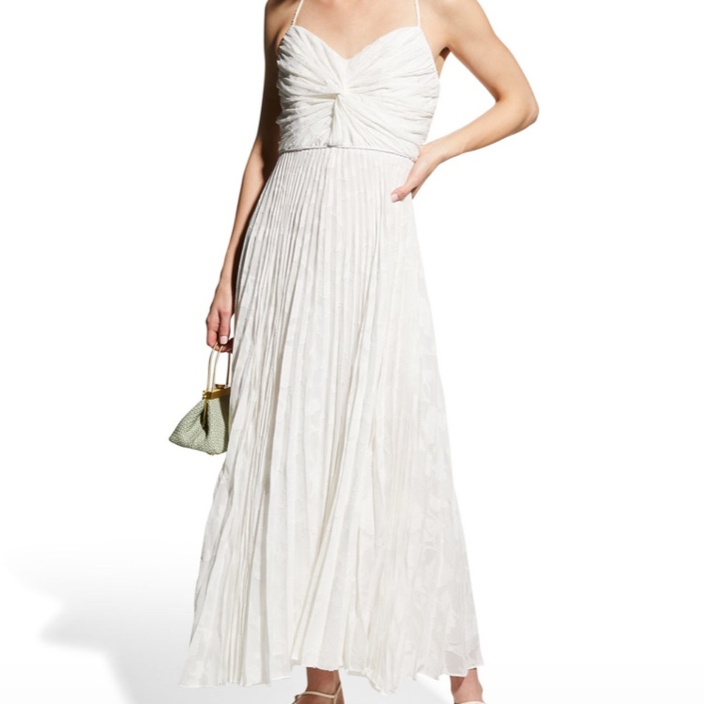 Shoshanna Sleeveless Floral Foil Burnout Dress